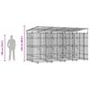vidaXL Outdoor Dog Kennel with Roof Steel 7.37 m&sup2;