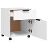vidaXL Mobile File Cabinet with Wheels White 45x38x54 cm Engineered Wood