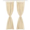 vidaXL Micro-Satin Curtains 2 pcs with Loops 140x245 cm Beige