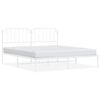 vidaXL Metal Bed Frame without Mattress with Headboard White 183x213cm