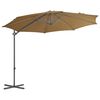 vidaXL Garden Parasol with Portable Base Taupe