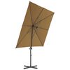 vidaXL Garden Parasol with Portable Base Taupe