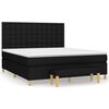 vidaXL Box Spring Bed with Mattress Black 160x200 cm Fabric
