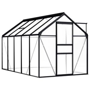 vidaXL Greenhouse Anthracite Aluminium 5.89 m&sup2;