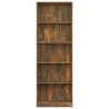 vidaXL 5-Tier Book Cabinet Smoked Oak 60x24x175 cm Engineered Wood