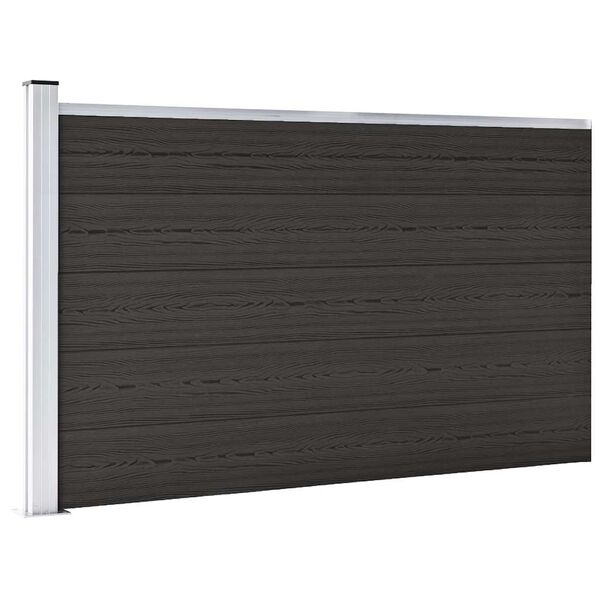 vidaXL Fence Panel WPC 175x105 cm Black