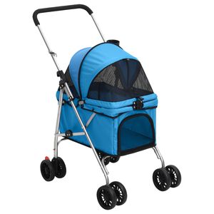 vidaXL Folding Dog Stroller Blue 76x50x100 cm Oxford Fabric