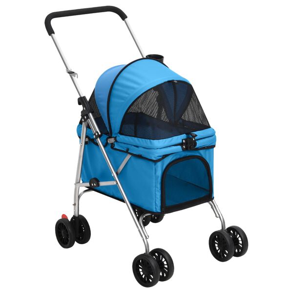 vidaXL Folding Dog Stroller Blue 76x50x100 cm Oxford Fabric