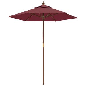 vidaXL Garden Parasol with Wooden Pole Bordeaux Red 196x231 cm