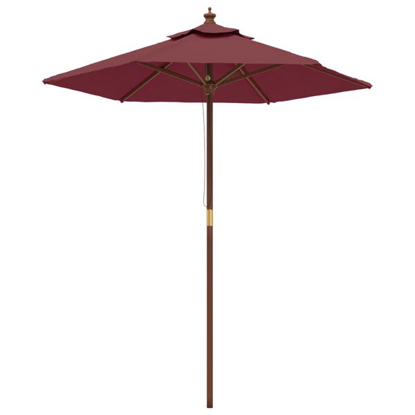 vidaXL Garden Parasol with Wooden Pole Bordeaux Red 196x231 cm