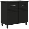 vidaXL Bathroom Vanity Unit Black 60 x 35 x 60 cm Engineered Wood