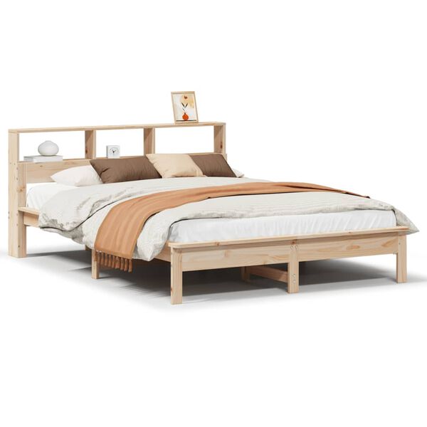 vidaXL Bed Frame without Mattress 150x200 cm King Size Solid Wood Pine