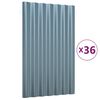 vidaXL Roof Panels 36 pcs Galvanised Steel Grey 60x36 cm