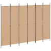 vidaXL 6-Panel Room Divider Beige 300 x 220 cm Fabric