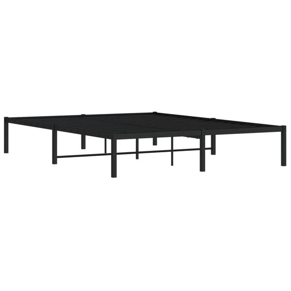 vidaXL Metal Bed Frame without Mattress Black 150x200cm