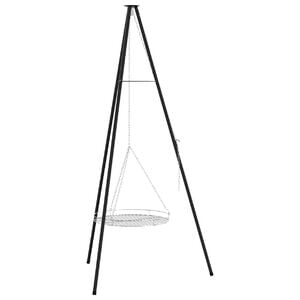 vidaXL Campfire Tripod 2 pcs Black Steel