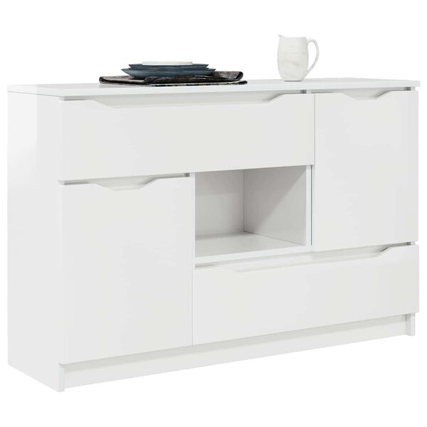 vidaXL Sideboard High Gloss White 100 x 30 x 65.6 Engineered Wood