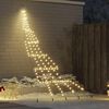 vidaXL LED Christmas Tree with Ground Spikes Warm White 300 cm Metal