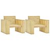 vidaXL Garden Chairs 2 pcs 89x76x76 cm Impregnated Pinewood