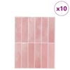 vidaXL Rectangular Tile 10 pcs Pink 29 x 23 x 0.08 cm