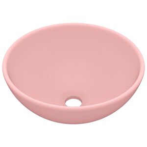 vidaXL Luxury Bathroom Basin Round Matt Pink 32,5x14 cm Ceramic