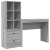 vidaXL Desk with Drawer with Shelf with Storage 2 pcs Grey Sonoma