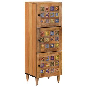 vidaXL Highboard Natural 40 x 33 x 110 cm Solid Mango Wood