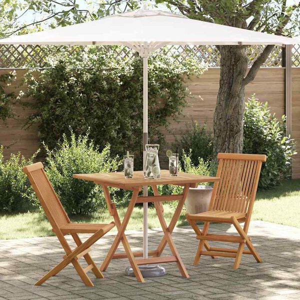 vidaXL Garden Dining Set 3 pcs Brown Solid teak wood