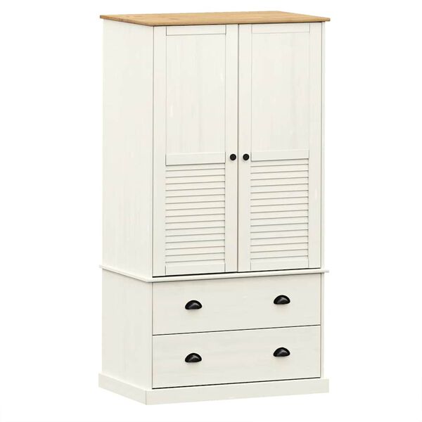 vidaXL Wardrobe VIGO White 90x55x170 cm Solid Wood Pine