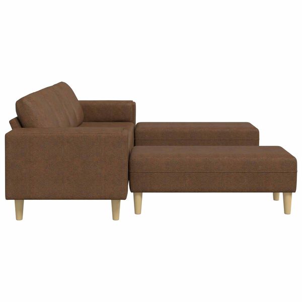 vidaXL Sofa Set Brown Faux suede leather