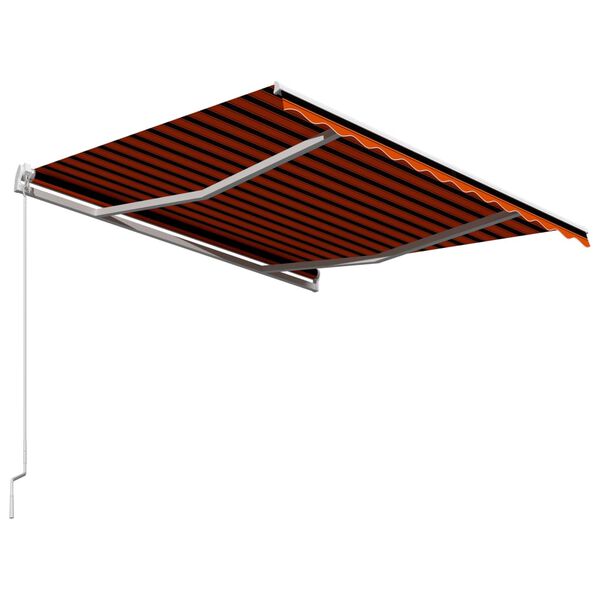vidaXL Manual Retractable Awning 300x250 cm Orange and Brown