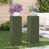 vidaXL Plant Stand 2 pcs Olive green 24 x 24 x 75 cm Steel