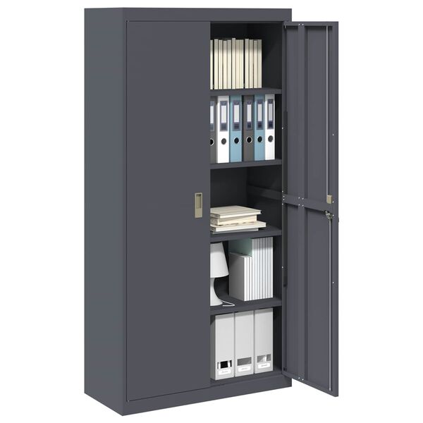 vidaXL Storage Cabinet 2 pcs Anthracite 90 x 40 x 180 cm Steel