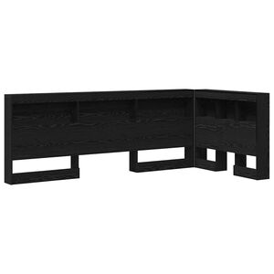 vidaXL Storage Headboard Black Oak Engineered Wood