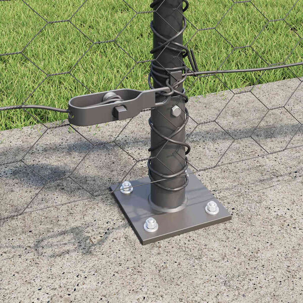 vidaXL Fence Post Grey 25 x 0.8 m (50 mm mesh) Steel and PVC
