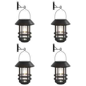 vidaXL Solar Outdoor Wall Lanterns 4 pcs White