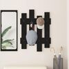 vidaXL Wall-Mounted Coat Rack Black Oak 60 x 3 x 82 cm Engineered wood