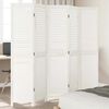 vidaXL Room Divider 5 Panels White Solid Wood Paulownia