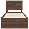 vidaXL Bed Frame with Headboard Brown Oak 75 x 190 cm Solid Pine Wood