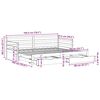 vidaXL Daybed with Trundle and Drawers without Mattress White 90x190 cm Single