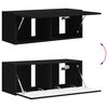 vidaXL TV Cabinet Set 4 pcs Black Engineered Wood