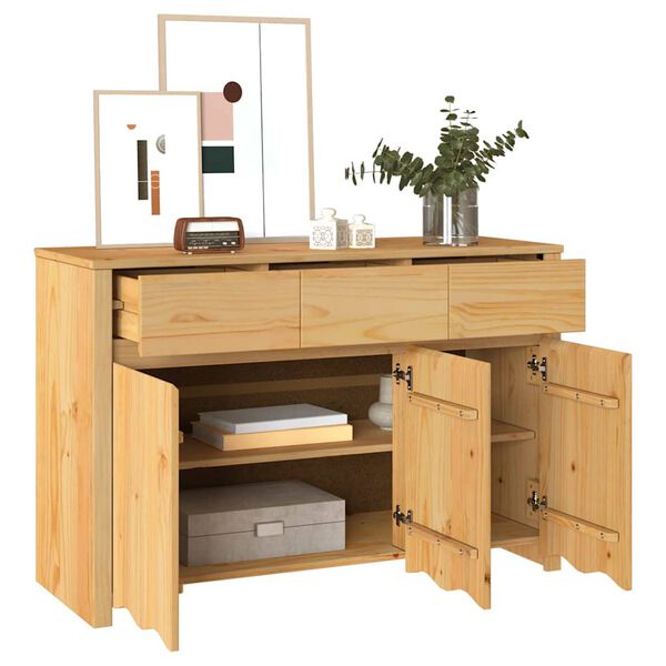 vidaXL Sideboard Drammen Oak 114 x 43 x 75.5 cm Solid Pine wood