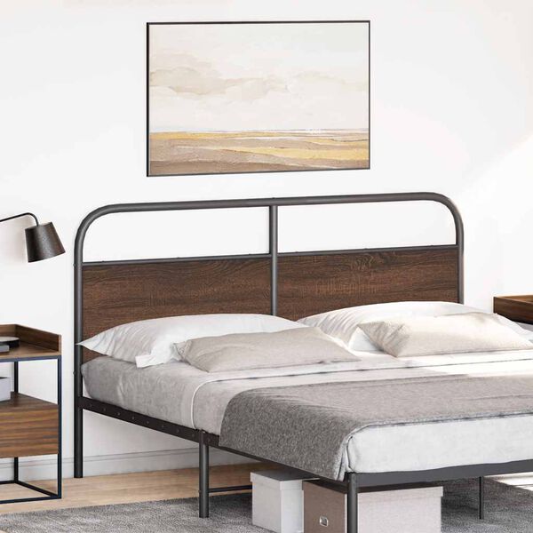 vidaXL Replace Headboard Brown Oak 160 cm Steel and Engineered Wood