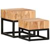 vidaXL Side Tables 2 pcs Solid Acacia Wood