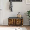 vidaXL Hall Bench with Cushion with Storage Smoked Oak 80 x 38 x 46 cm