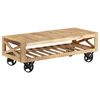 vidaXL Coffee Table with Wheels Solid Mango Wood 110x50x37 cm