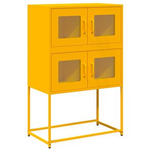 vidaXL Highboard Mustard Yellow 68x39x107 cm Steel