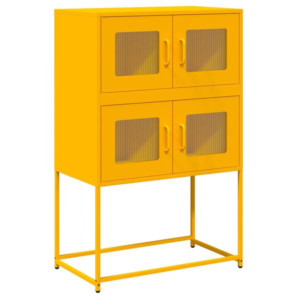vidaXL Highboard Mustard Yellow 68x39x107 cm Steel