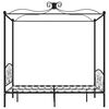 vidaXL Canopy Bed Frame without Mattress Black Metal 120x200 cm