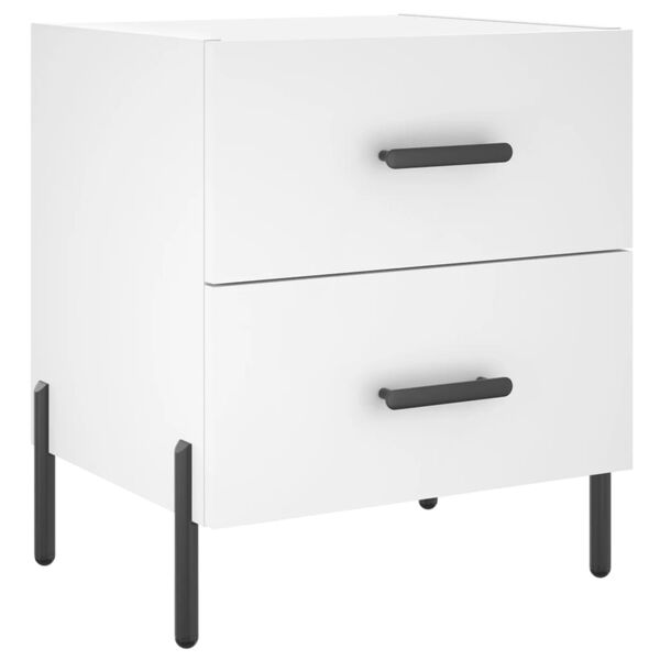 vidaXL Bedside Cabinet White 40x35x47.5 cm Engineered Wood